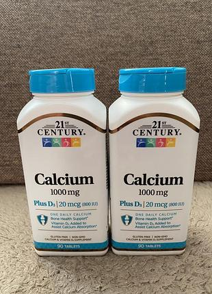 Кальцій 1000 мг + d3 21st century calcium plus d3, 90 капсул