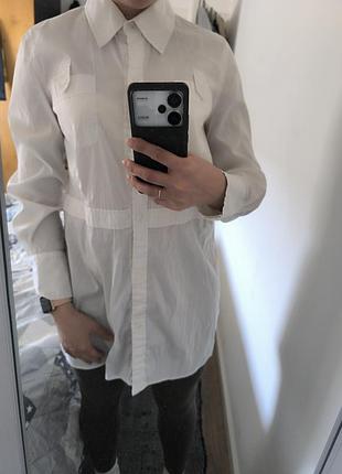 Белоснежная удлиненная рубашка италия