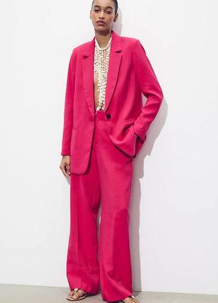 Блейзер жіночий рожевий жатий zara new