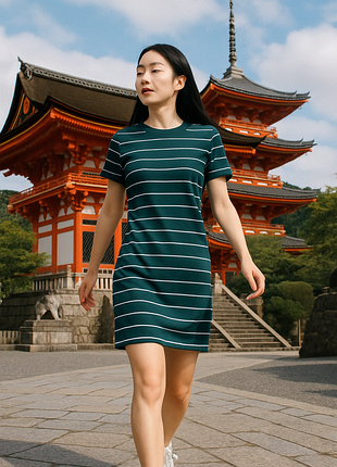Uniqlo платье футболка в принт полоски