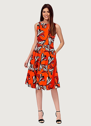 Брендовое хлопковое платье миди "debenhams principles petite" с цветочным принтом. размер uk14.