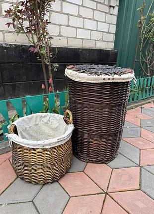 Корзини для білизни з лози плитені