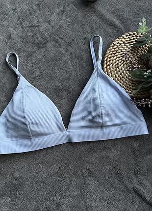 Купальника в рубчик з чашками ніжно блакитний