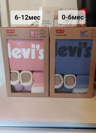 Новые комплекты наборы levi's для новорожденного мальчик девочка 0-6  6-12