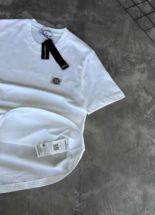 Чоловіча футболка stone island | базова біла футболка стон айленд3 фото