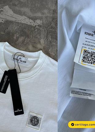 Чоловіча футболка stone island | базова біла футболка стон айленд4 фото