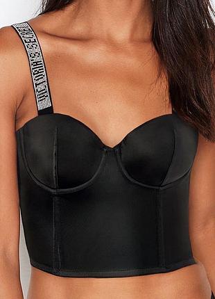 Топ бюстье бра лиф бюст со стразами из лого victoria’s secret виктория сикрет