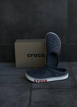 Мужские шлепанцы crocs серые летние кроксы чоловічі шльопанці крокси