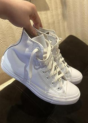 Кеди converse, білі, шкіряні, розмір 38