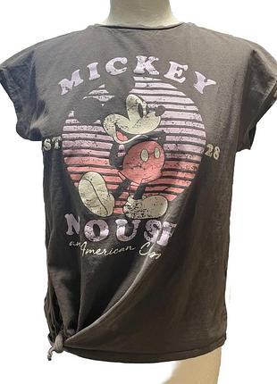 Футболка для дівчинки george disney mickey mouse | 8–9 років | чорна, з принтом, з вузлом