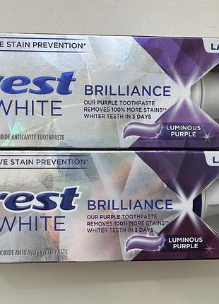 Відбілююча зубна паста, що надає сяйва crest 3d white brilliance luminous purple 130 g
