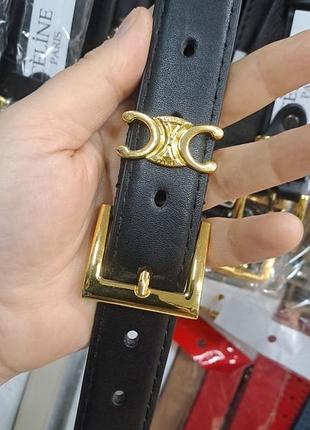 Женский ремень эко 3см украинская экокожа прошитый ремень с коробкой ремень из искусственной кожи черный пояс спелых селеннceline