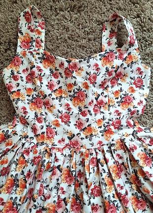 Денім сукня в квітковий принт фасону сонце кльош розмір с