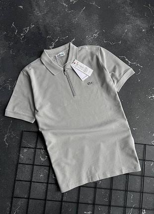 Футболка чоловіча поло lacoste на замку , нова колекція, колір лого