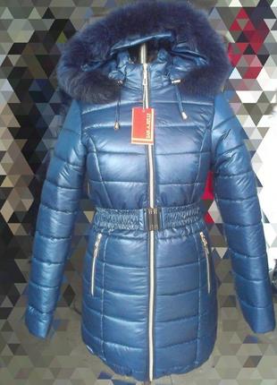 Зимняя куртка,пуховик,с натуральным мехом, размер 42,есть расцветки.7 фото