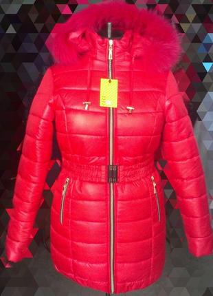 Зимняя куртка,пуховик,с натуральным мехом, размер 42,есть расцветки.8 фото