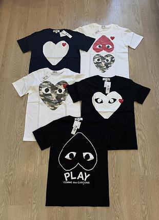 Футболки comme des garçons / cdg / play / кдг / come des garson
