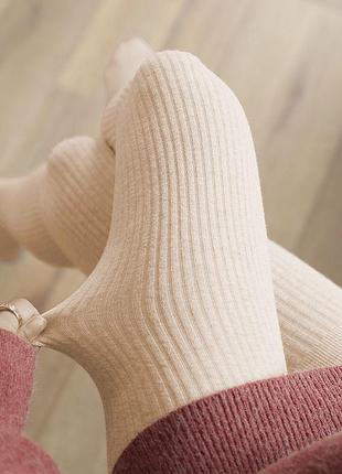 Тілесні колготки бавовняні 8735 підліткові на дівчину колготи в рубчик хлопкові зріст 140-170 см