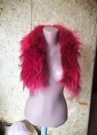 Натуральне хутро без підкладки на комір або манжети лисиця чорнобурка фарбовані