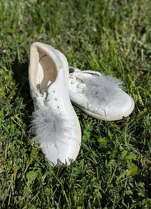 Кеды белые с пушком