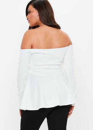 Блуза біла кофта з баскою3 фото