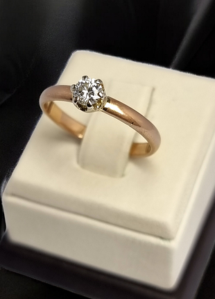 Каблетка с бриллиантом 0,25 ct 585 проба