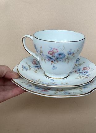 Две нежные чайные тройки! duchess bone china, england! англия!