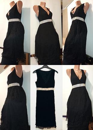 Черное шелковое платье emeline dress