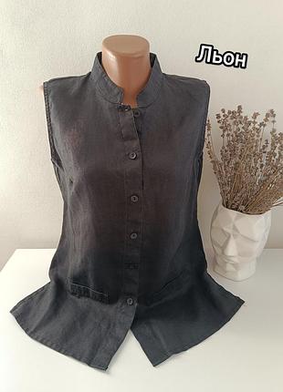 Льняна блуза жилетка
