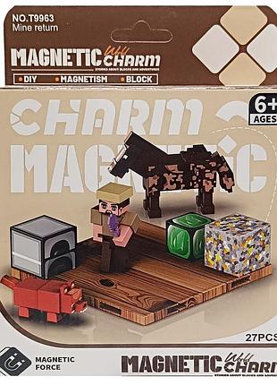 Дитячий магнітний конструктор minecraft 27 деталей