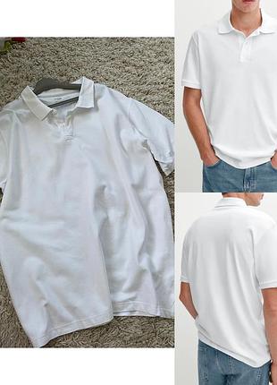 Базова біла котонова футболка поло,dunnes stores,p.xxl-xxxl