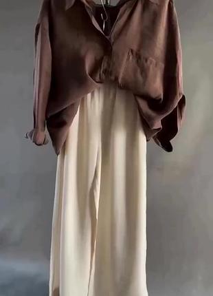 Костюм новый брючный льняной лен женский