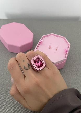 Перстень swarovski dulcis cocktail ring, cushion cut, pink