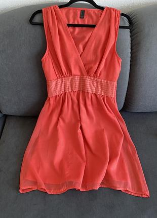 Коралловый легкий сарафан vero moda
