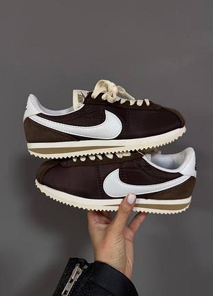 Кроссовки nike cortez brown / white premium