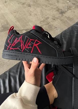 Брендовые кроссовки dc x slayer court graffik black red