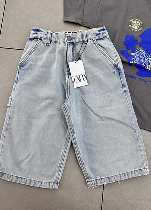 Костюм літній на хлопця футболка та шорти джинсові zara іспанія3 фото