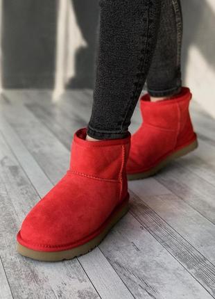 Женские красные угги ugg mini classic red1 фото