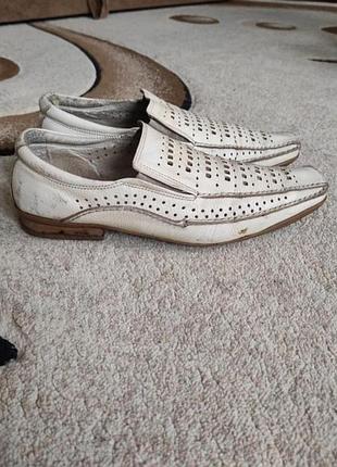 Мужские летние кожаные туфли