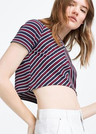 S размер, футболка топ zara в полоску