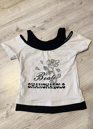 Біла футболка чорно біла чорна майка