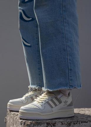Женские кроссовки adidas forum low white gray адидас форму
