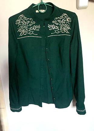 Сорочка зелена блузка блуза bershka mango