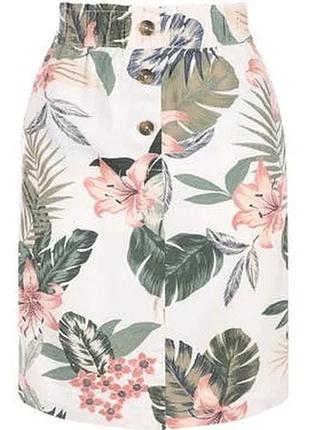 Класна лляна спідниця з кишенями пояс 37-47 см