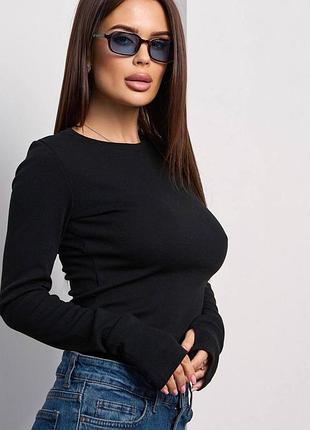 Лонг лонгслив в рубчик турция2 фото
