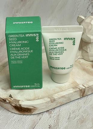 Зволожуючий гіалуроновий крем із насіння зеленого чаю innisfree green tea seed hyaluronic cream
