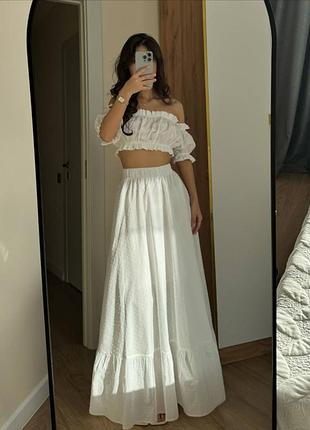 Костюм блуза + юбка макси