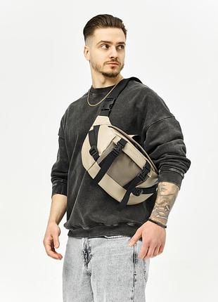 Велика шкіряна чоловіча бананка sambag dynamicdart сіра