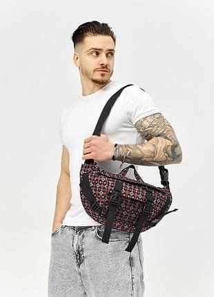 Велика чоловіча бананка sambag dynamicdart чорна тканева принт