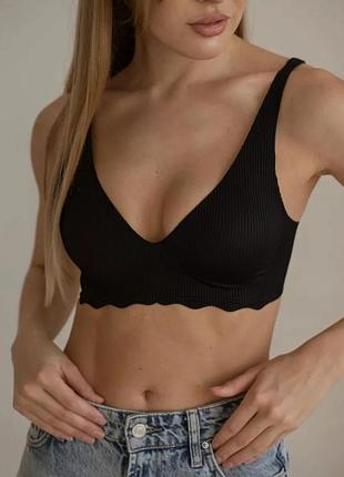 Формованный бесшовный бюстгальтер в рубчик, спортивный лифчик, женское белье